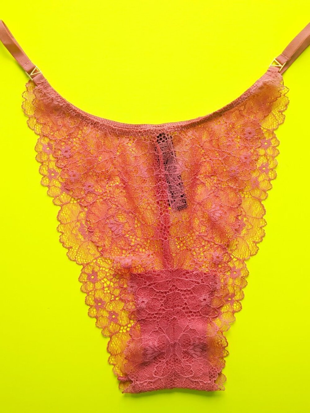 Victoria's Secret Luxe Very Sexy Size XL Orange Lace Brazilian Panty